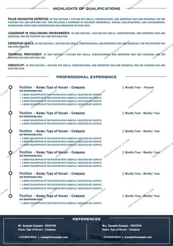 Professional CV for a Polar Expedition role.